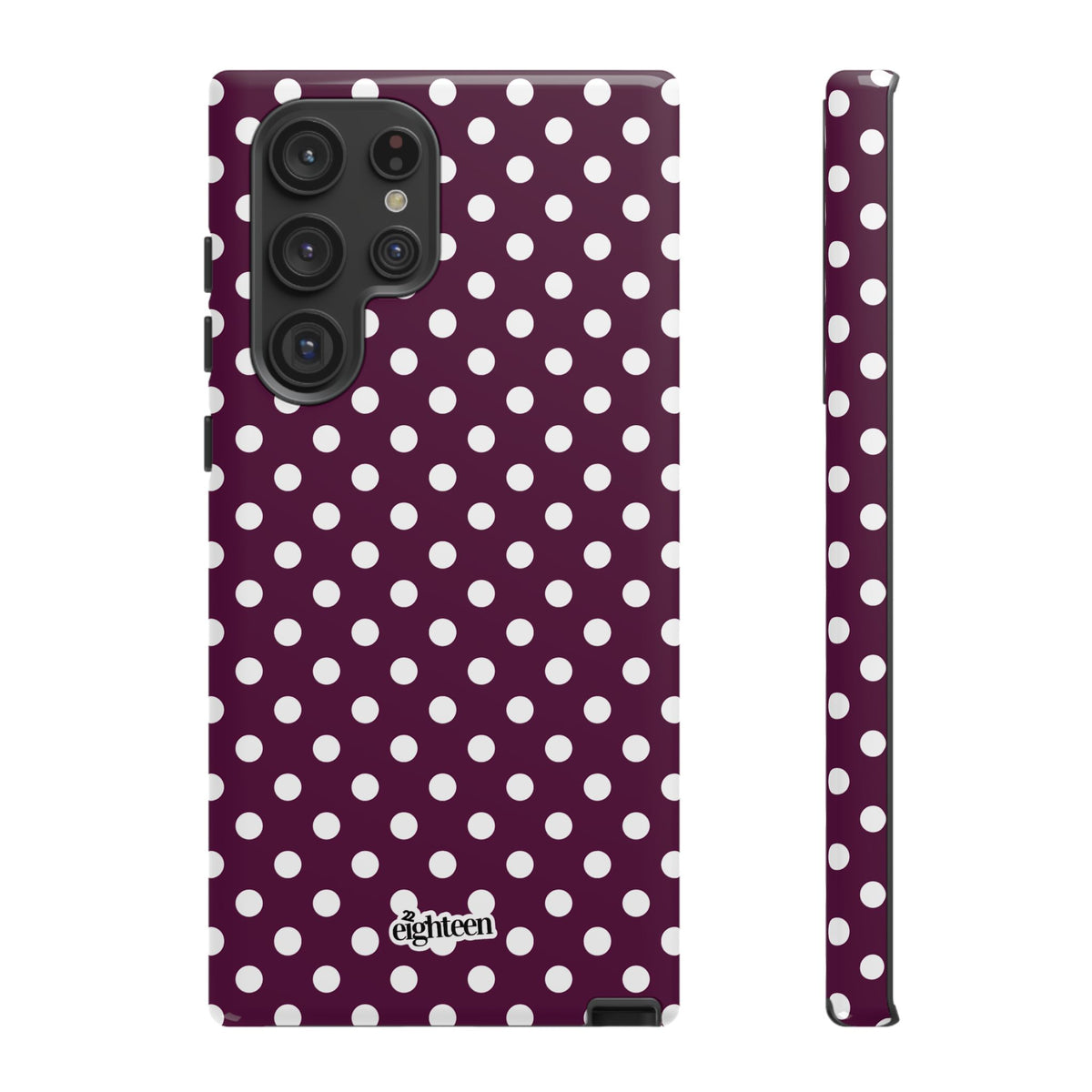 Maroon + White Dot Theory Phone Case