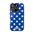 Royal Blue & White Polka Dot MagSafe Tough Case