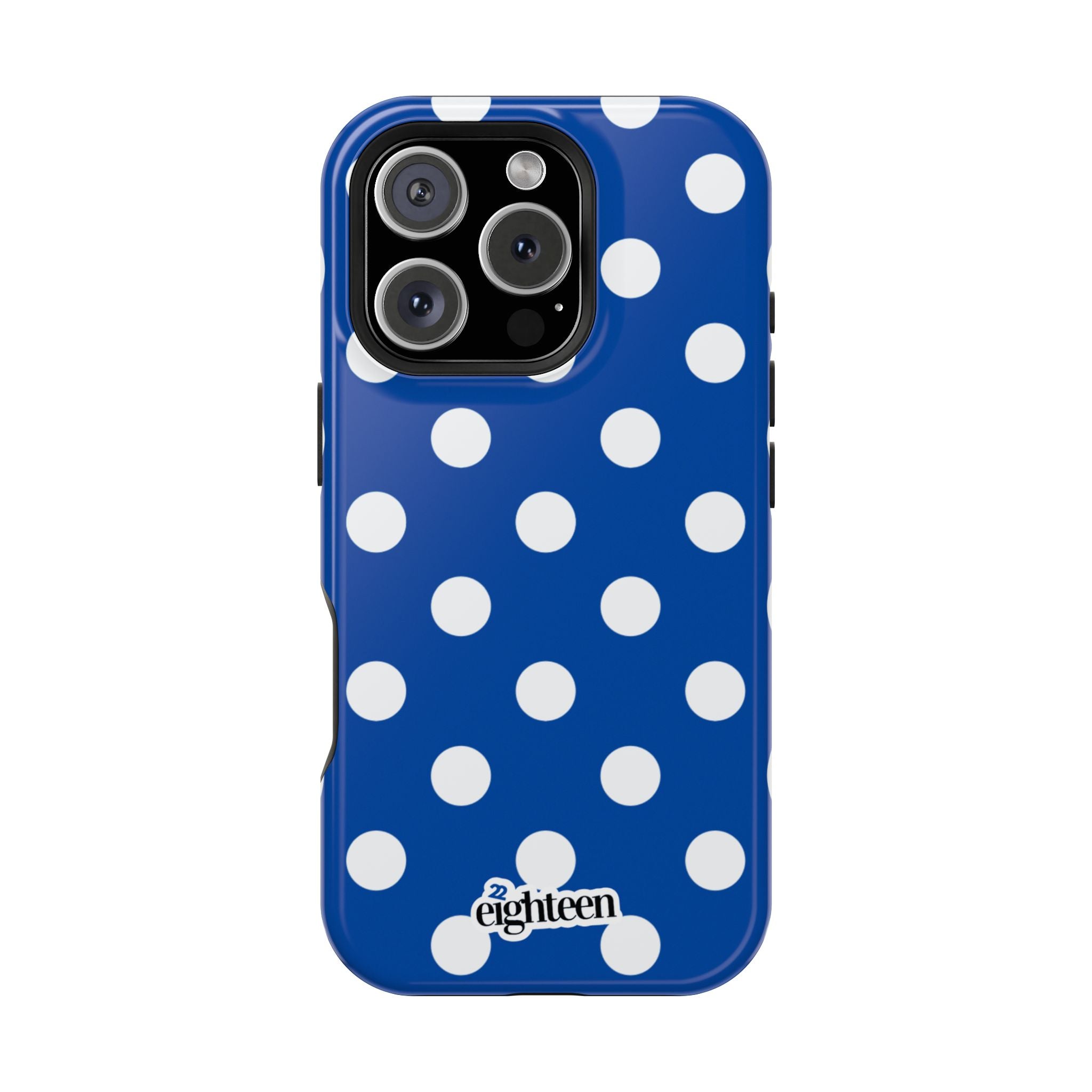 Royal Blue & White Polka Dot MagSafe Tough Case