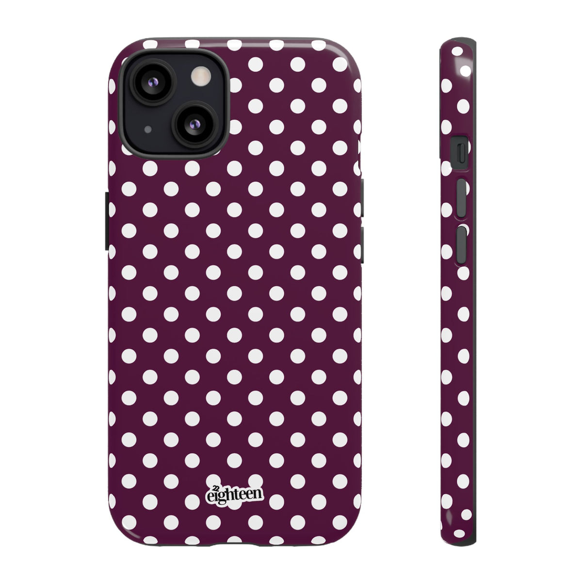 Maroon + White Dot Theory Phone Case