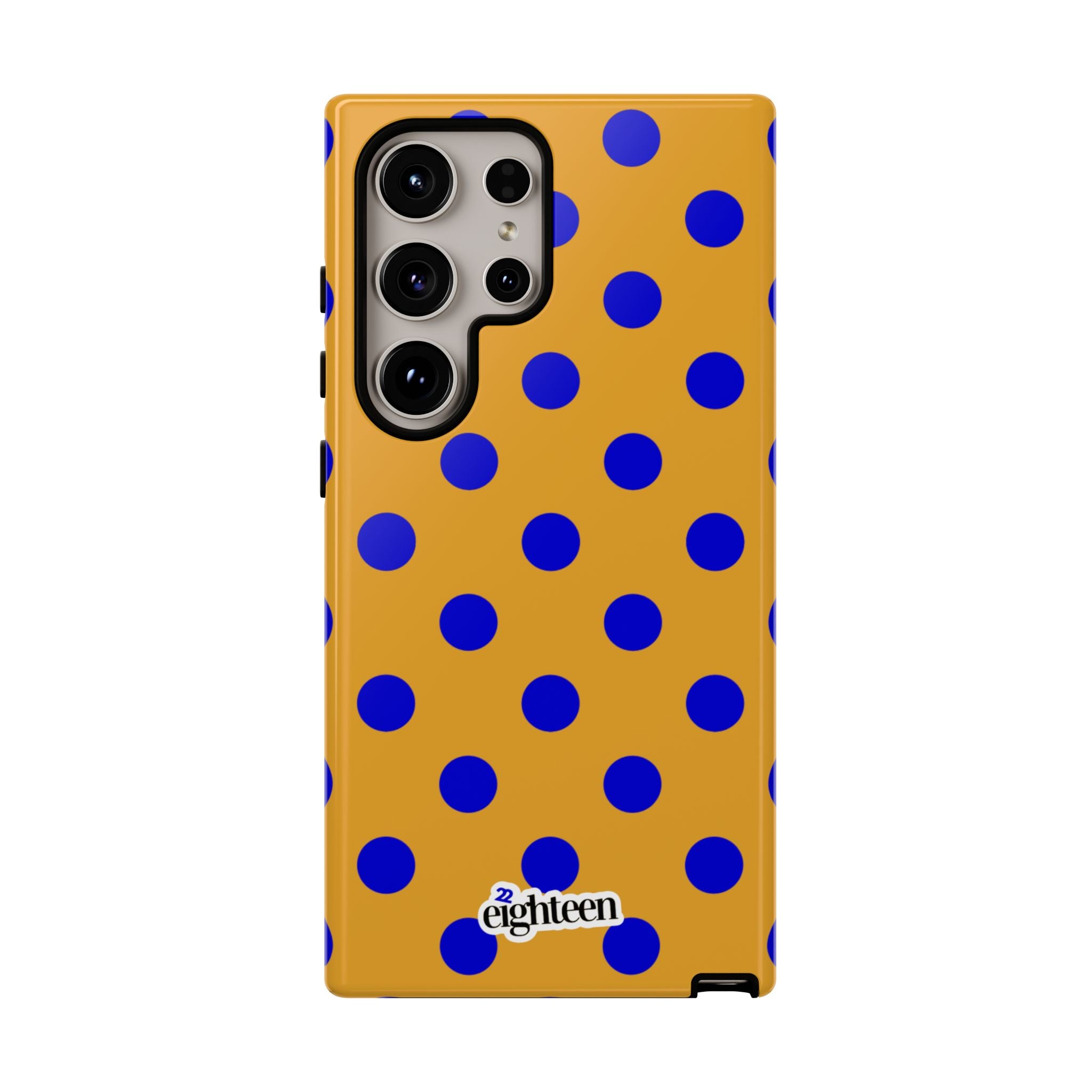 Royal Blue & Gold Polka Dot Tough Phone Case