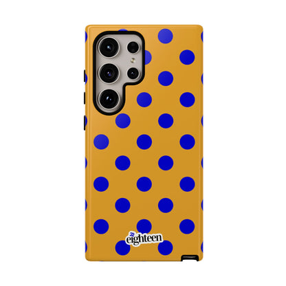 Royal Blue & Gold Polka Dot Tough Phone Case