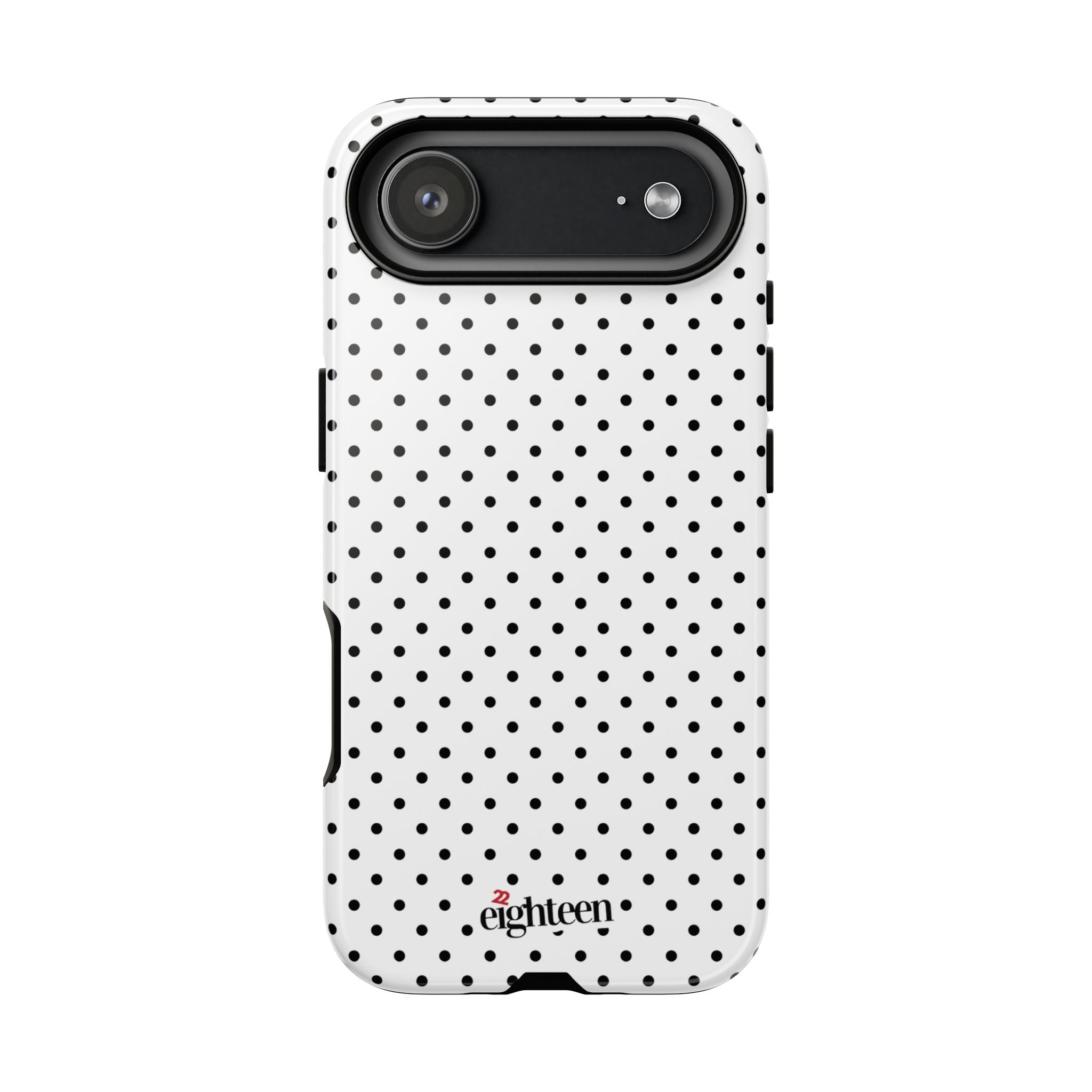 White Dotty Tough Phone Case
