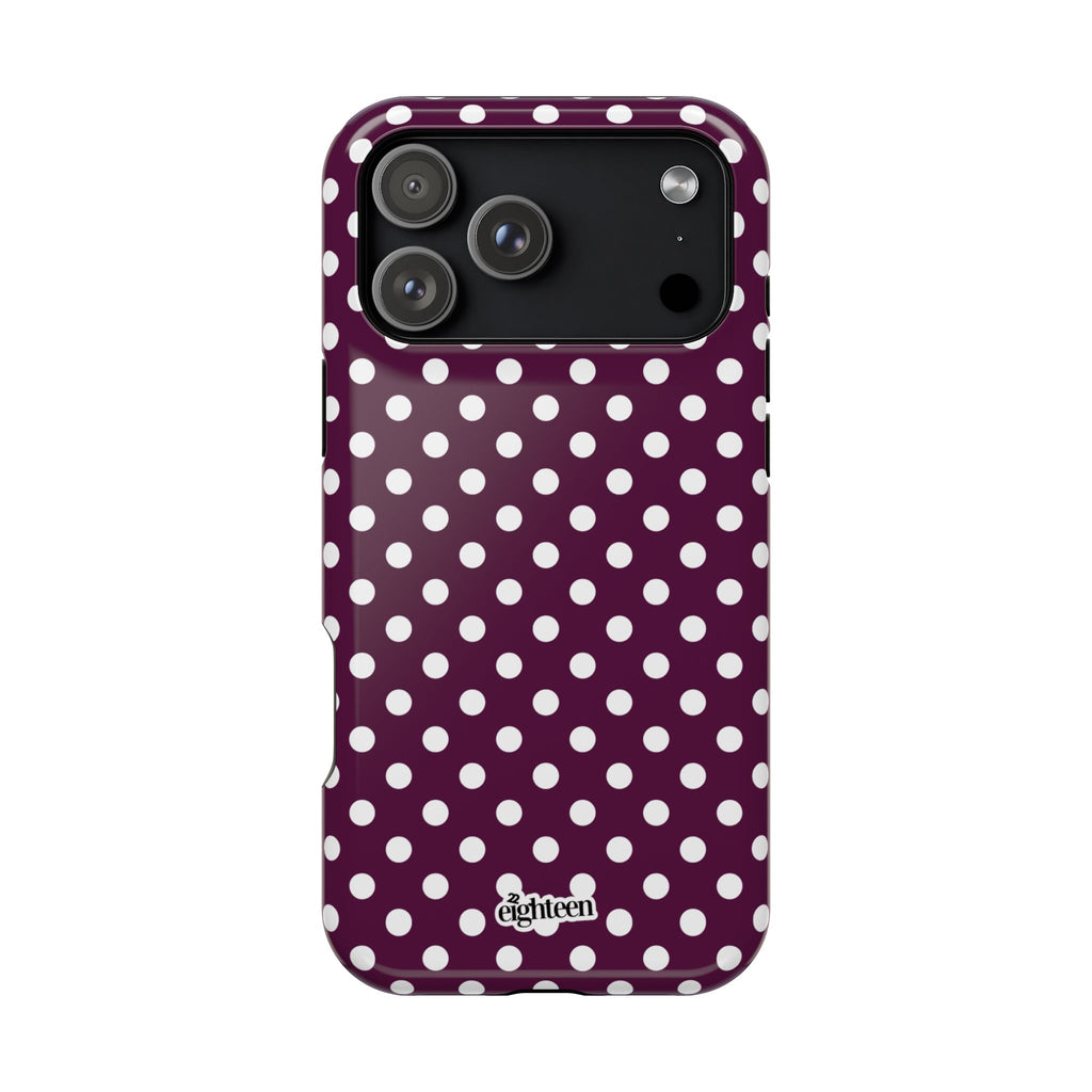 Maroon & White Dot Theory MagSafe Phone Case
