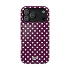 Maroon & White Dot Theory MagSafe Phone Case