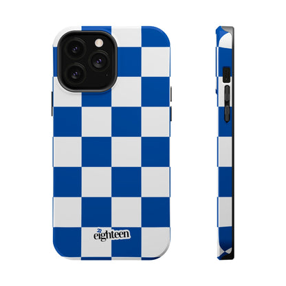 Royal Blue & White Sorority Checkered MagSafe Tough Case