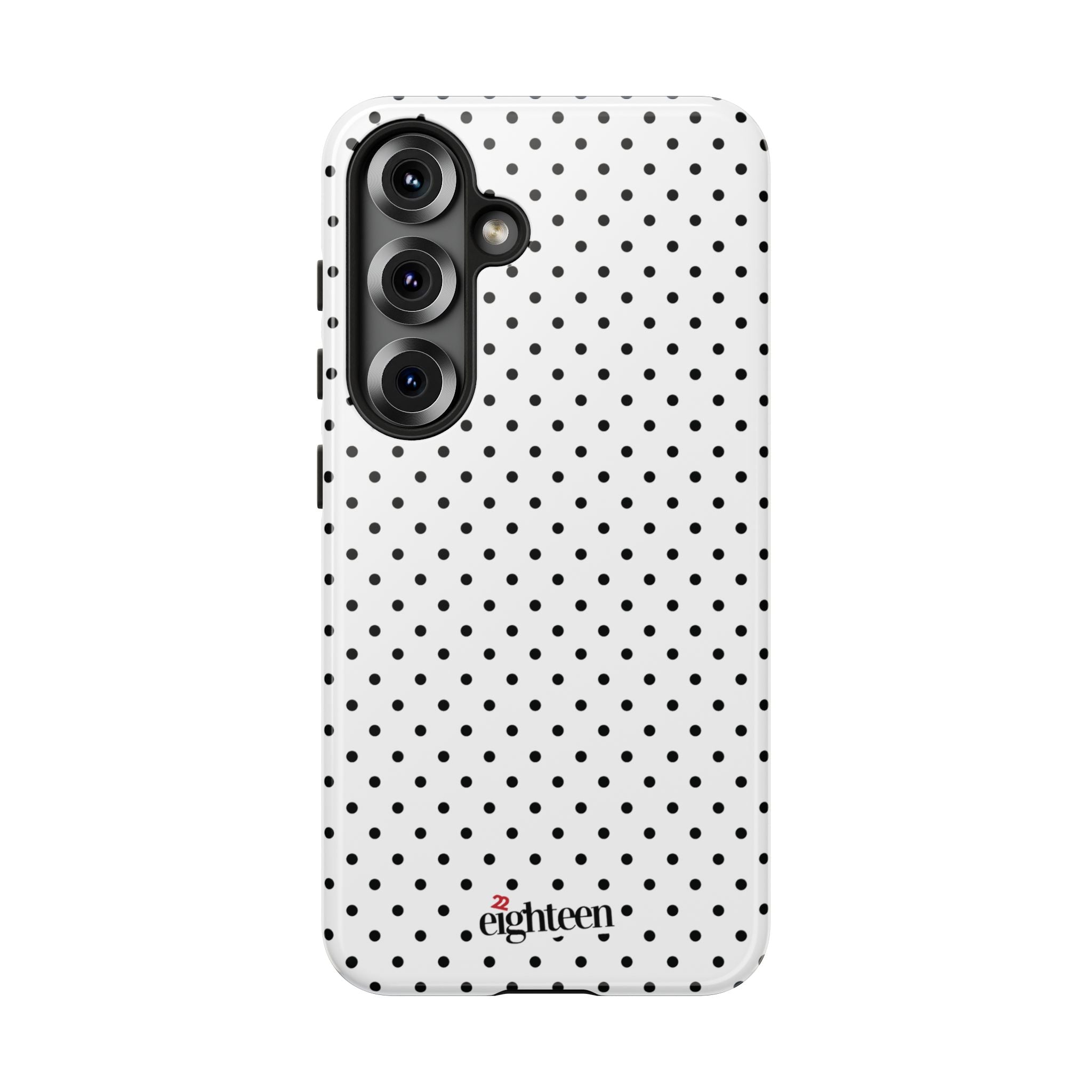 White Dotty Tough Phone Case