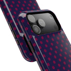 Night Blue & Burgundy Dot Theory MagSafe Phone Case