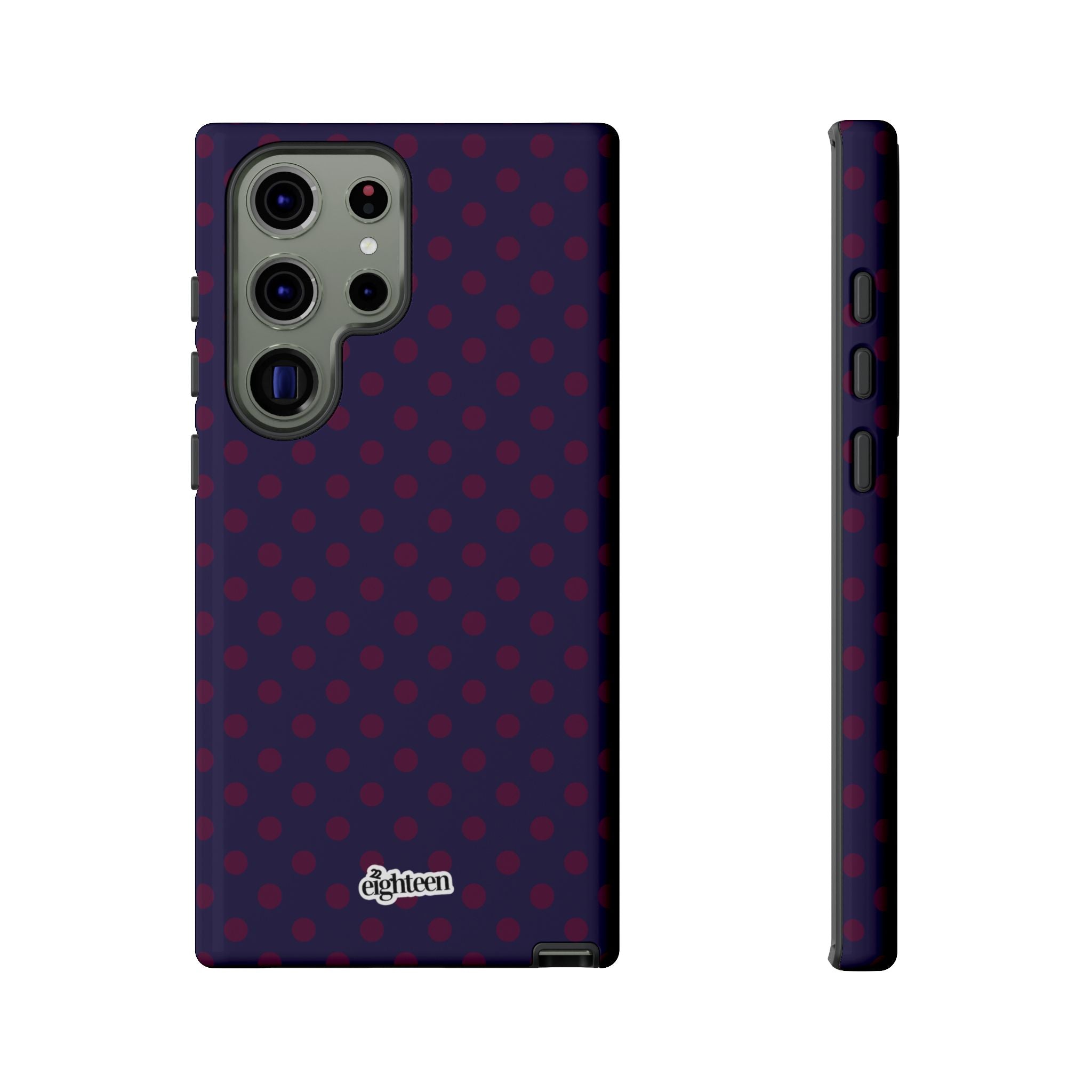 Night Blue & Burgundy Dot Theory Phone Case