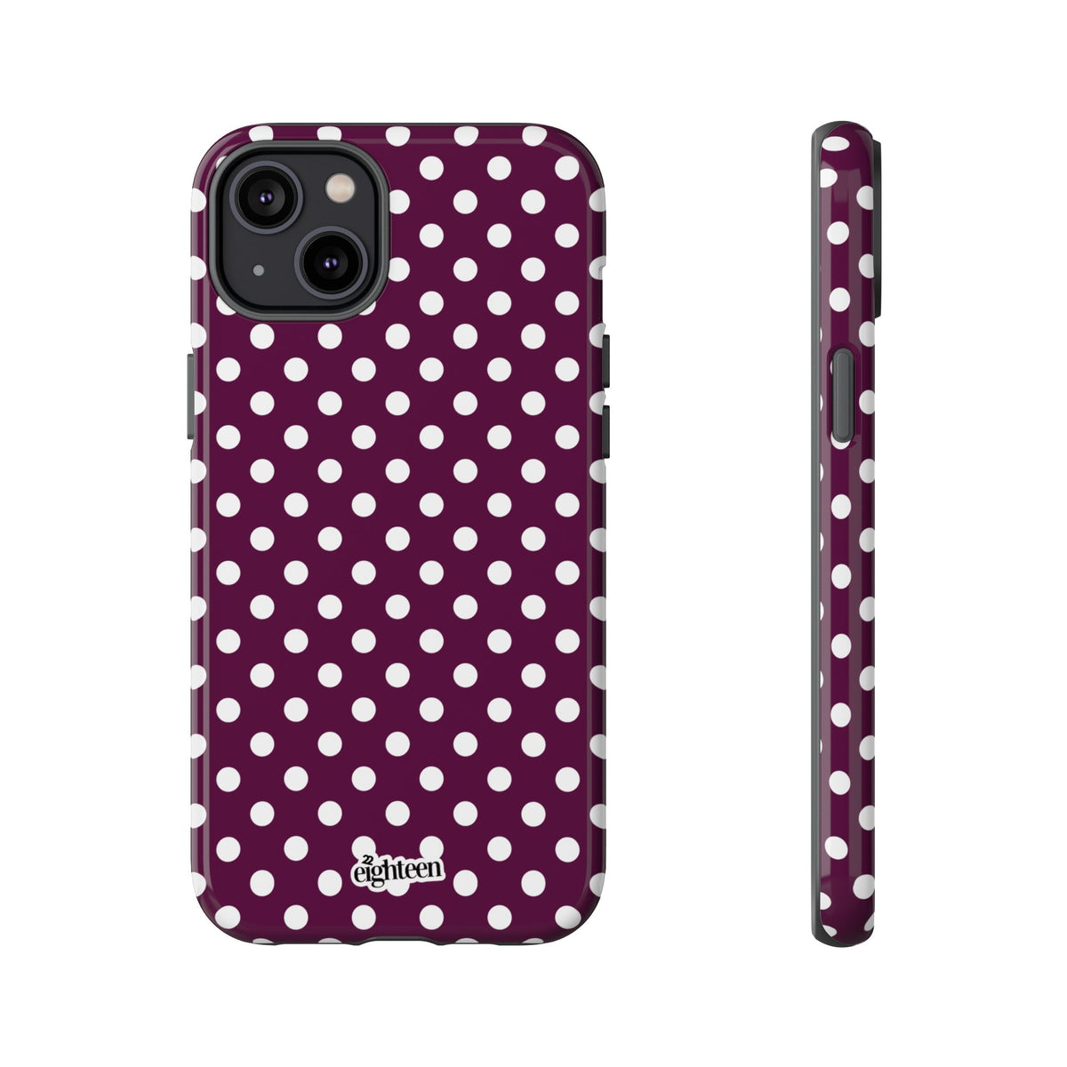 Maroon + White Dot Theory Phone Case