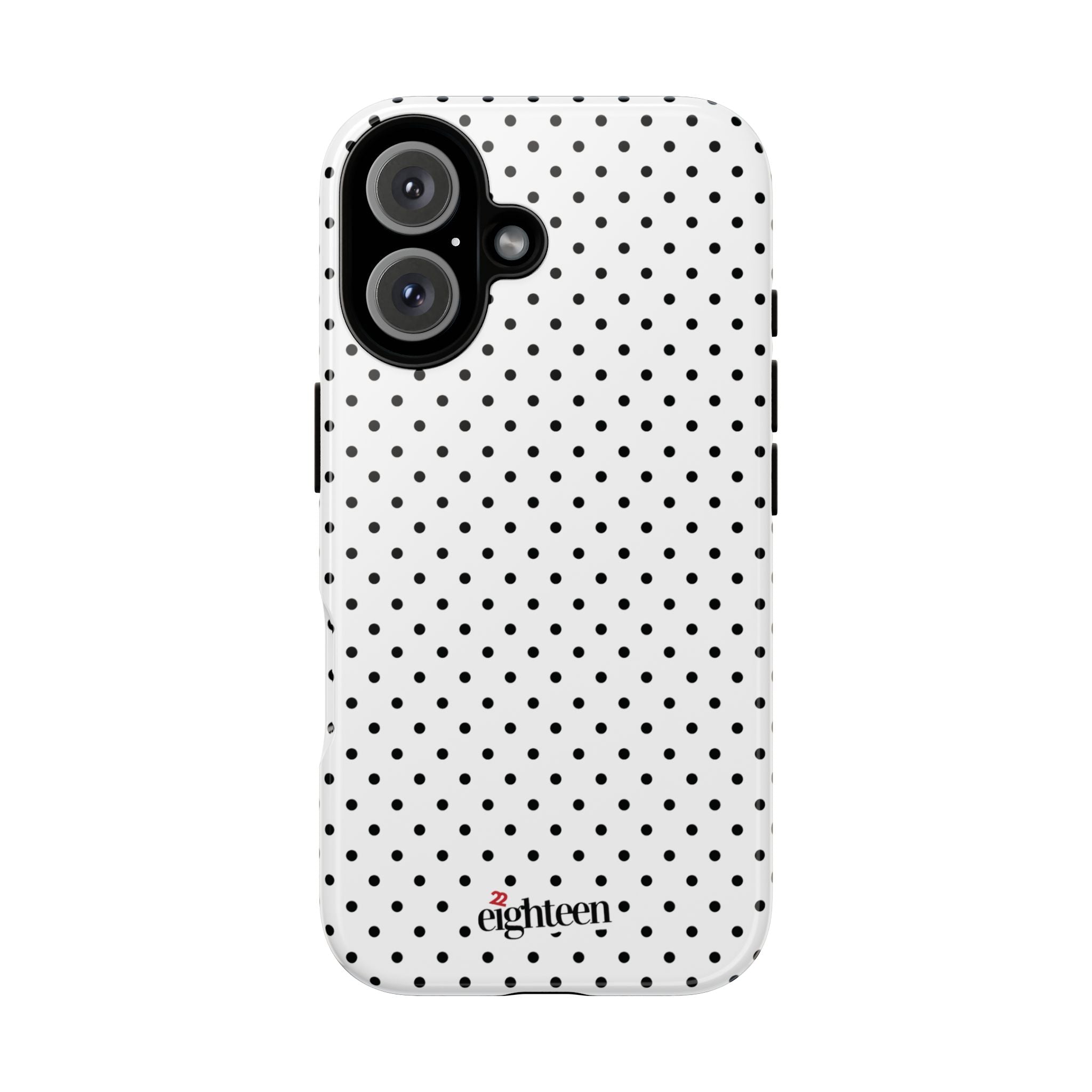 White Dotty Tough Phone Case