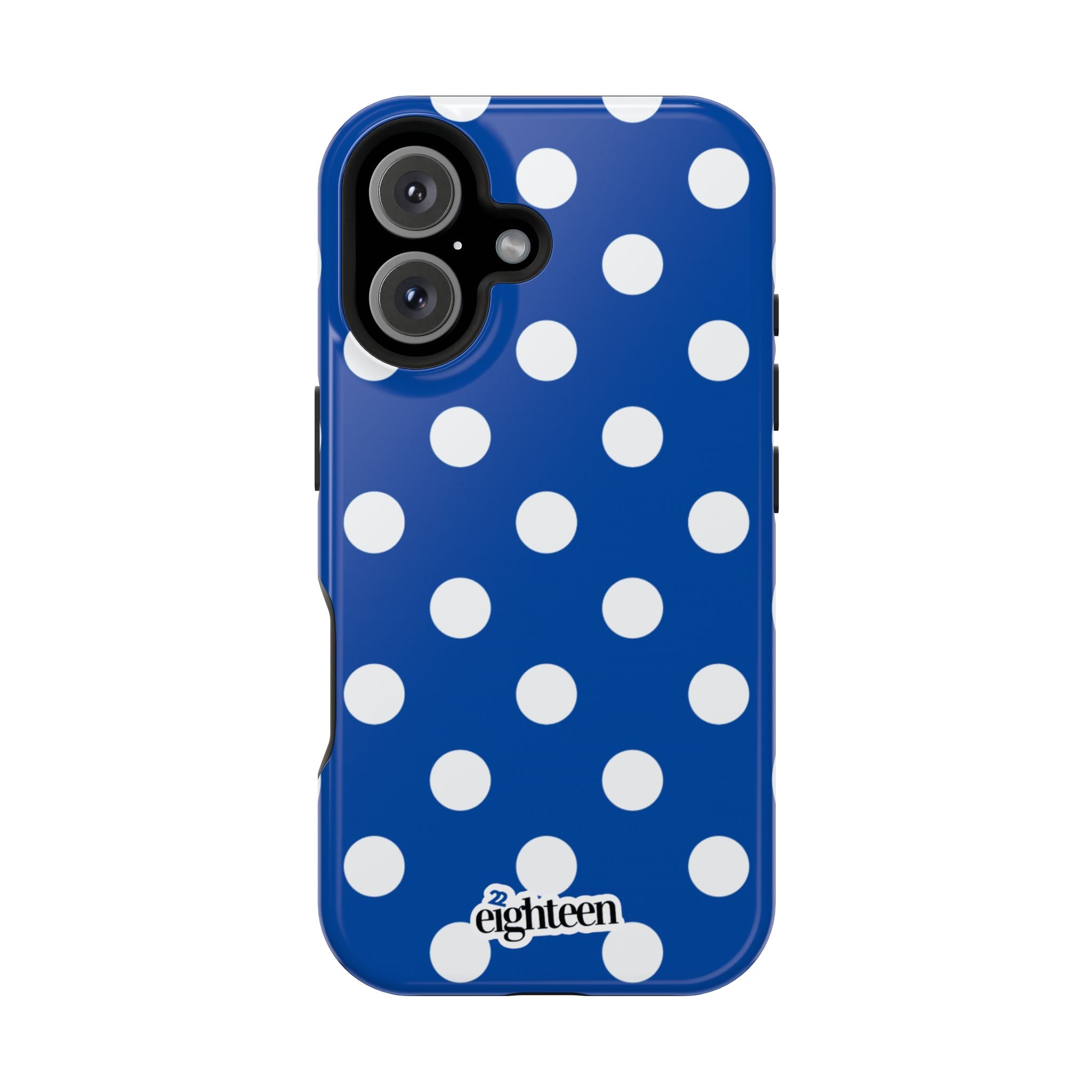 Royal Blue & White Polka Dot MagSafe Tough Case