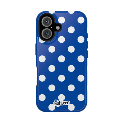 Royal Blue & White Sorority Polka Dot MagSafe Tough Case