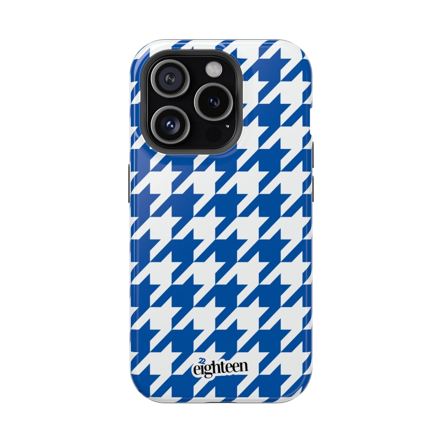 Royal Blue & White Sorority Houndstooth MagSafe Tough Case