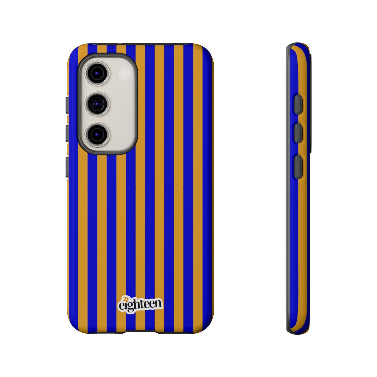 Royal Blue & Gold Stripe Tough Phone Case