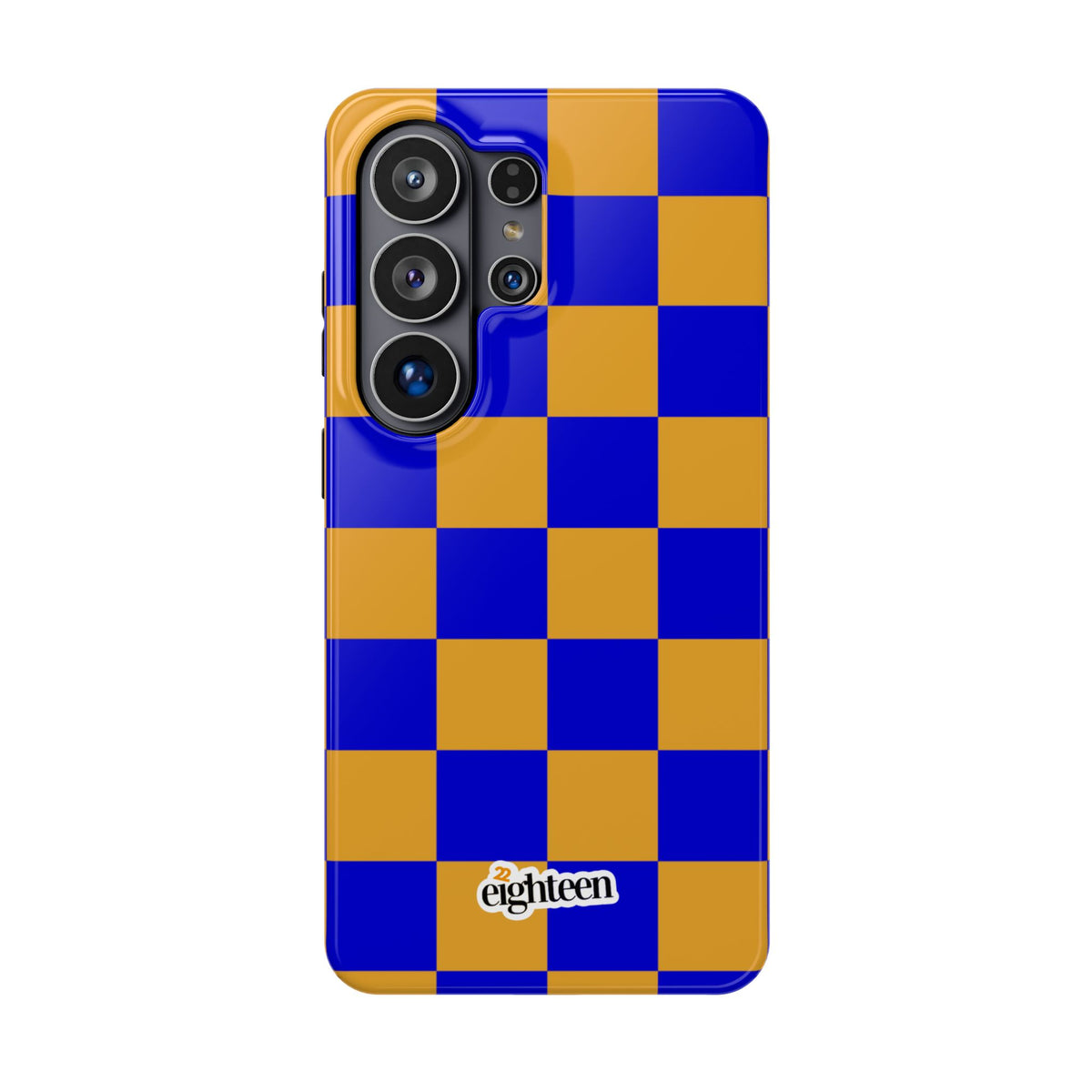 Royal Blue & Gold Check, Please! MagSafe Phone Case
