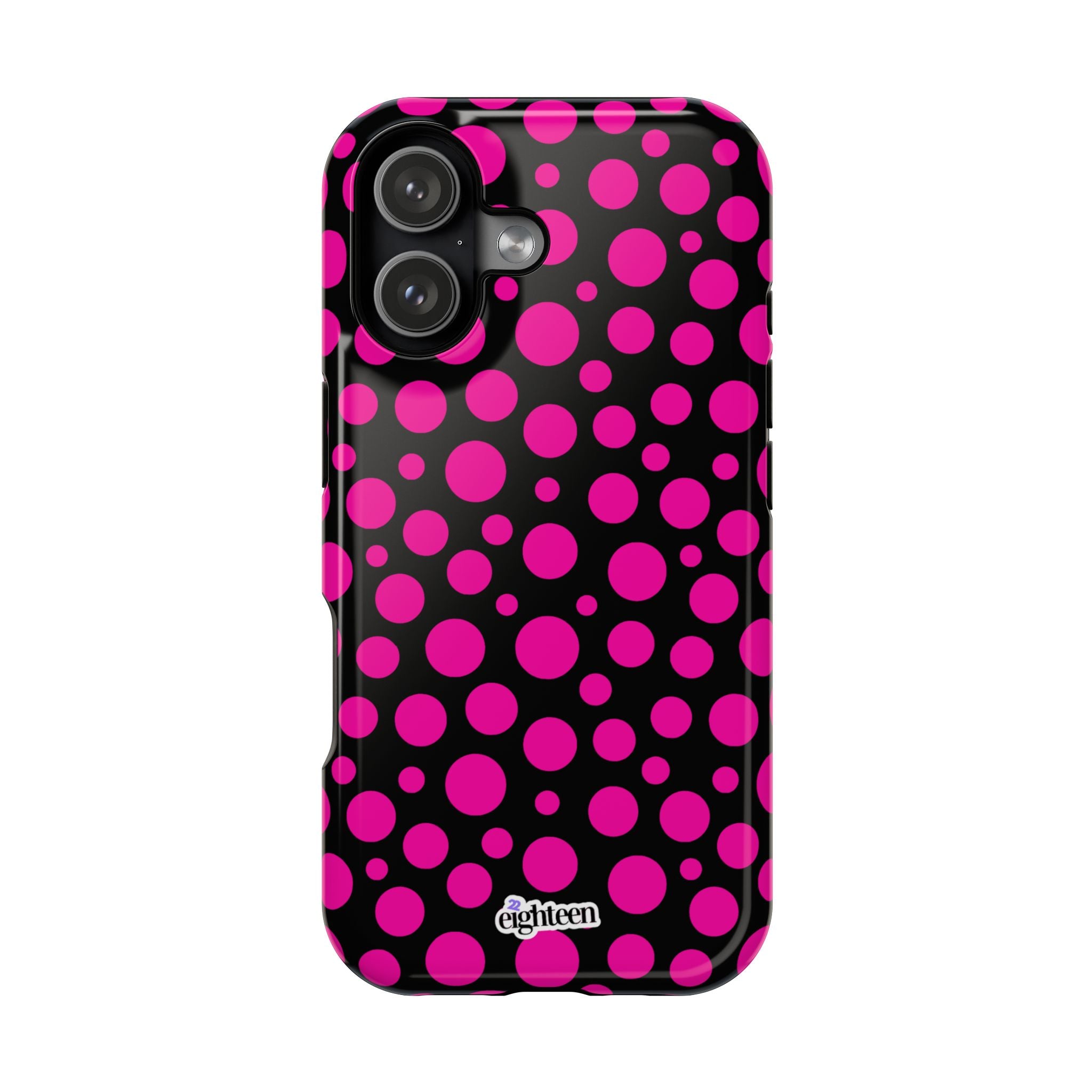 Black + Pink Poppy MagSafe Tough Case