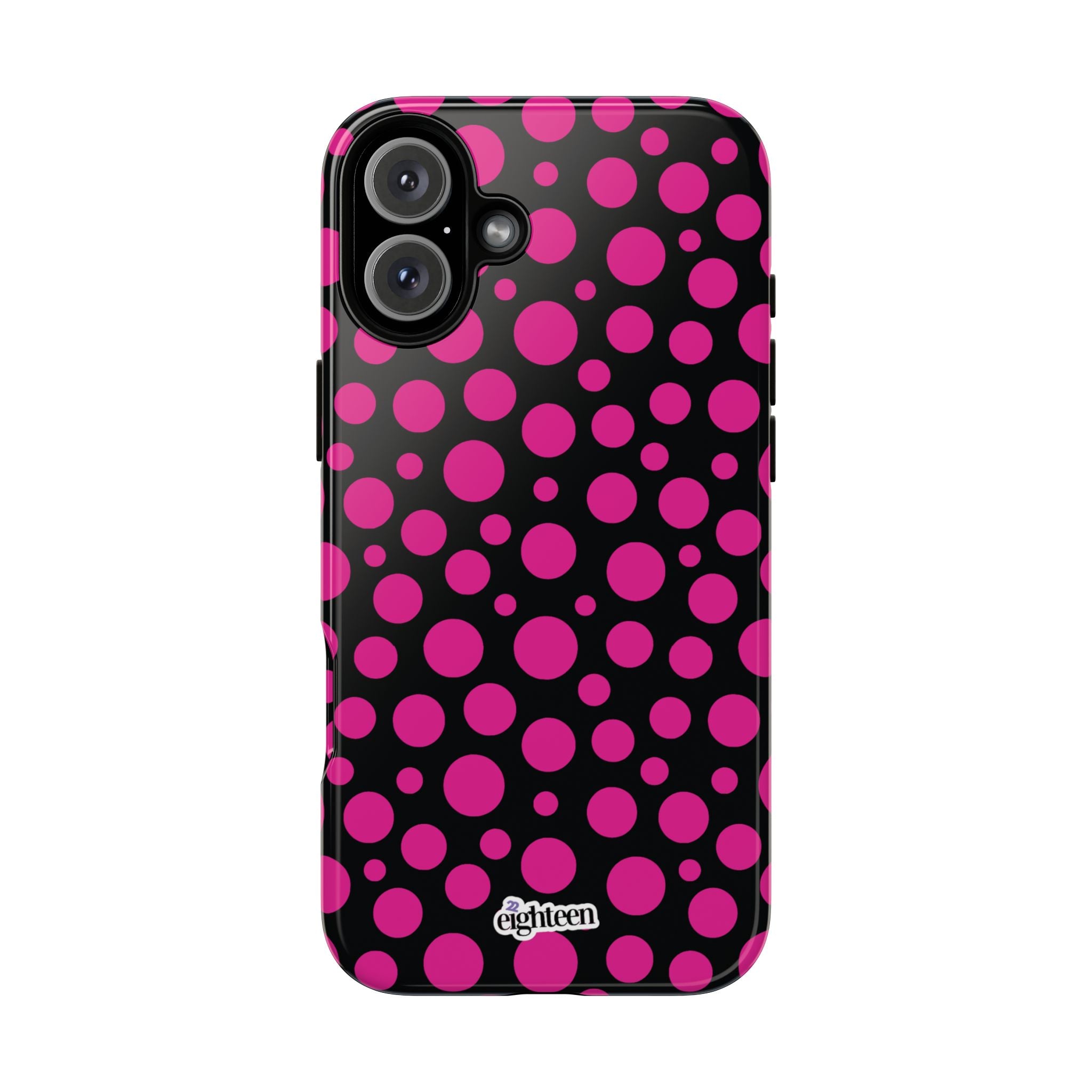Black + Pink Poppy Tough Phone Case