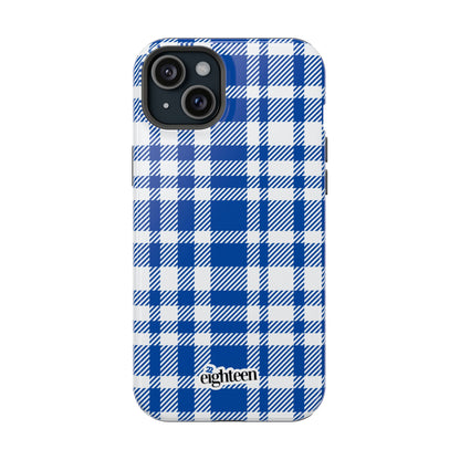 Royal Blue & White Sorority Plaid MagSafe Tough Case
