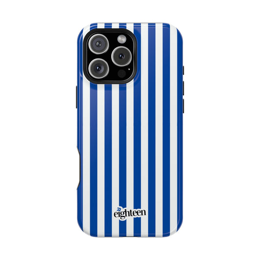 Royal Blue & White Sorority Stripe MagSafe Tough Case