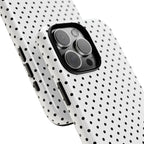 White Dotty Tough Phone Case