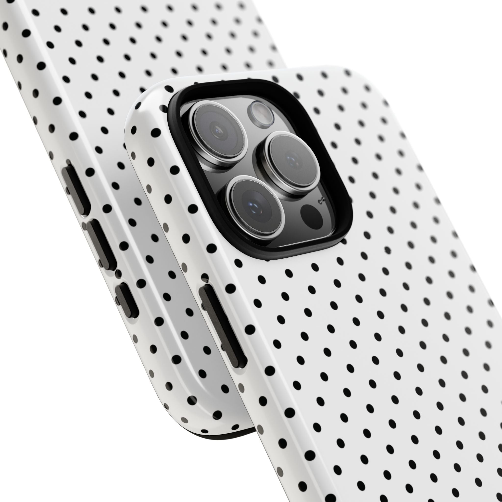 White Dotty Tough Phone Case