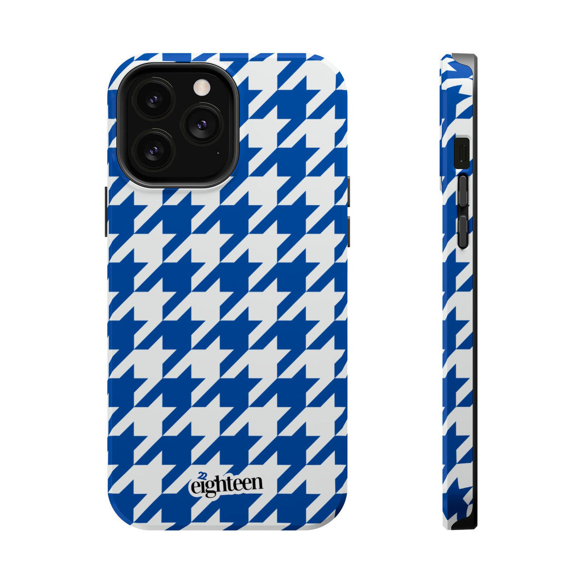 Royal Blue & White Staccato MagSafe Phone Case