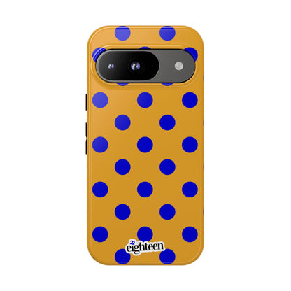 Royal Blue & Gold Polka Dot Tough Phone Case