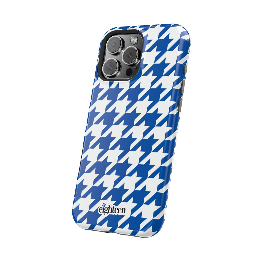 Royal Blue & White Staccato MagSafe Phone Case