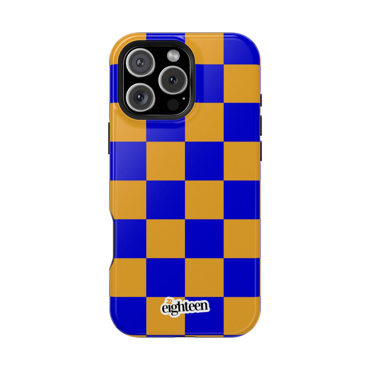 Royal Blue & Gold Check, Please! MagSafe Phone Case