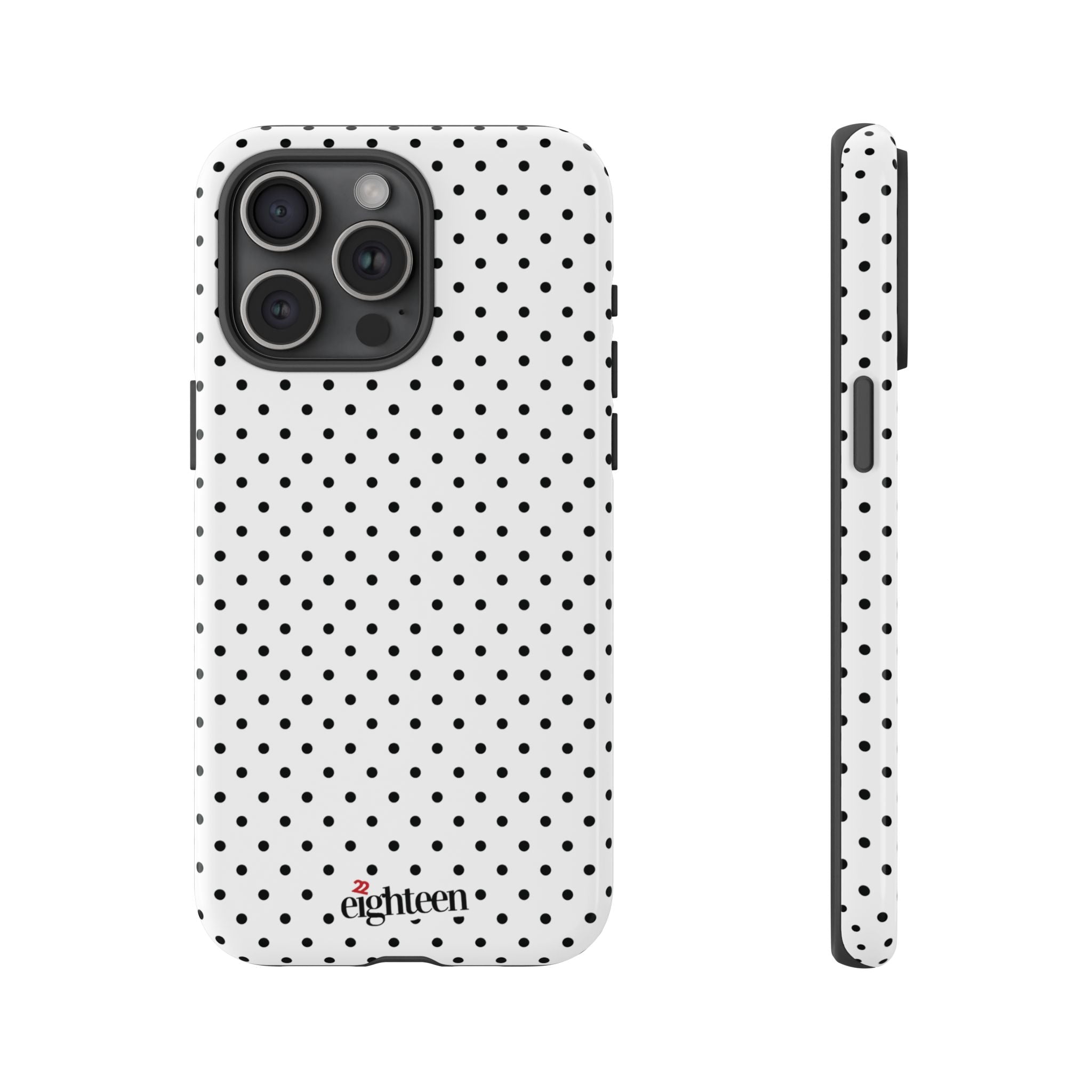White Dotty Tough Phone Case