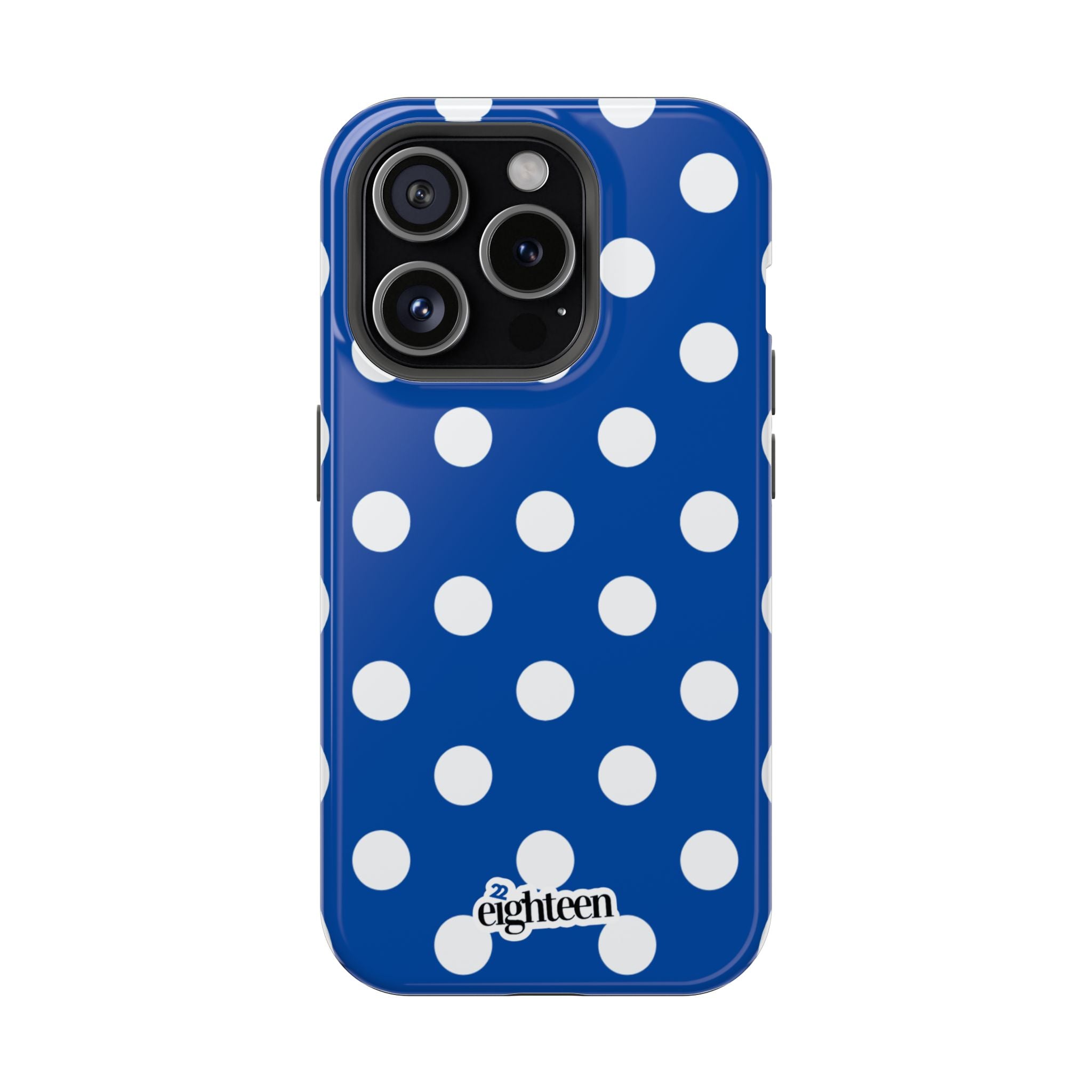 Royal Blue & White Polka Dot MagSafe Tough Case