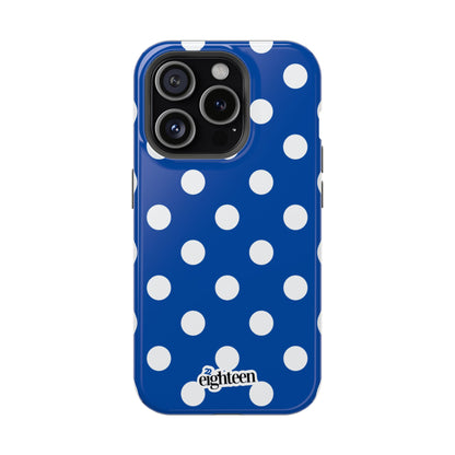 Royal Blue & White Sorority Polka Dot MagSafe Tough Case