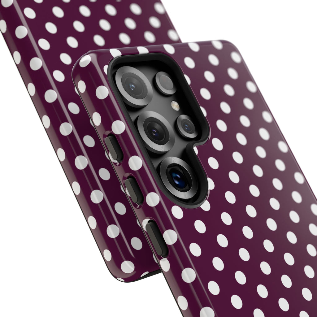 Maroon & White Dot Theory Phone Case