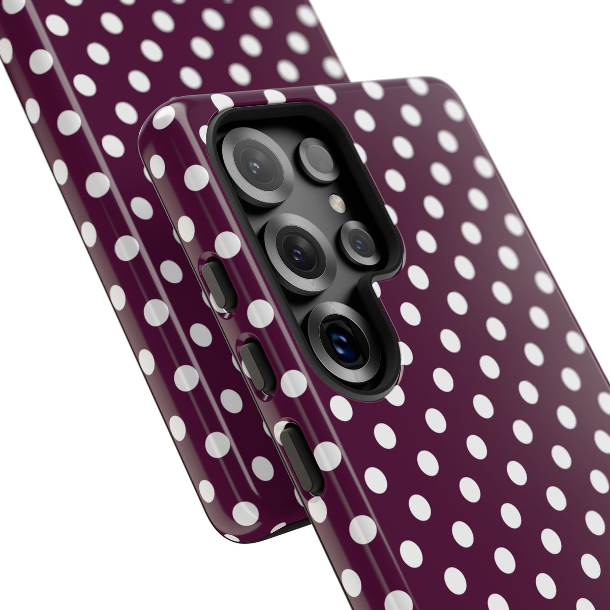 Maroon & White Dot Theory Phone Case