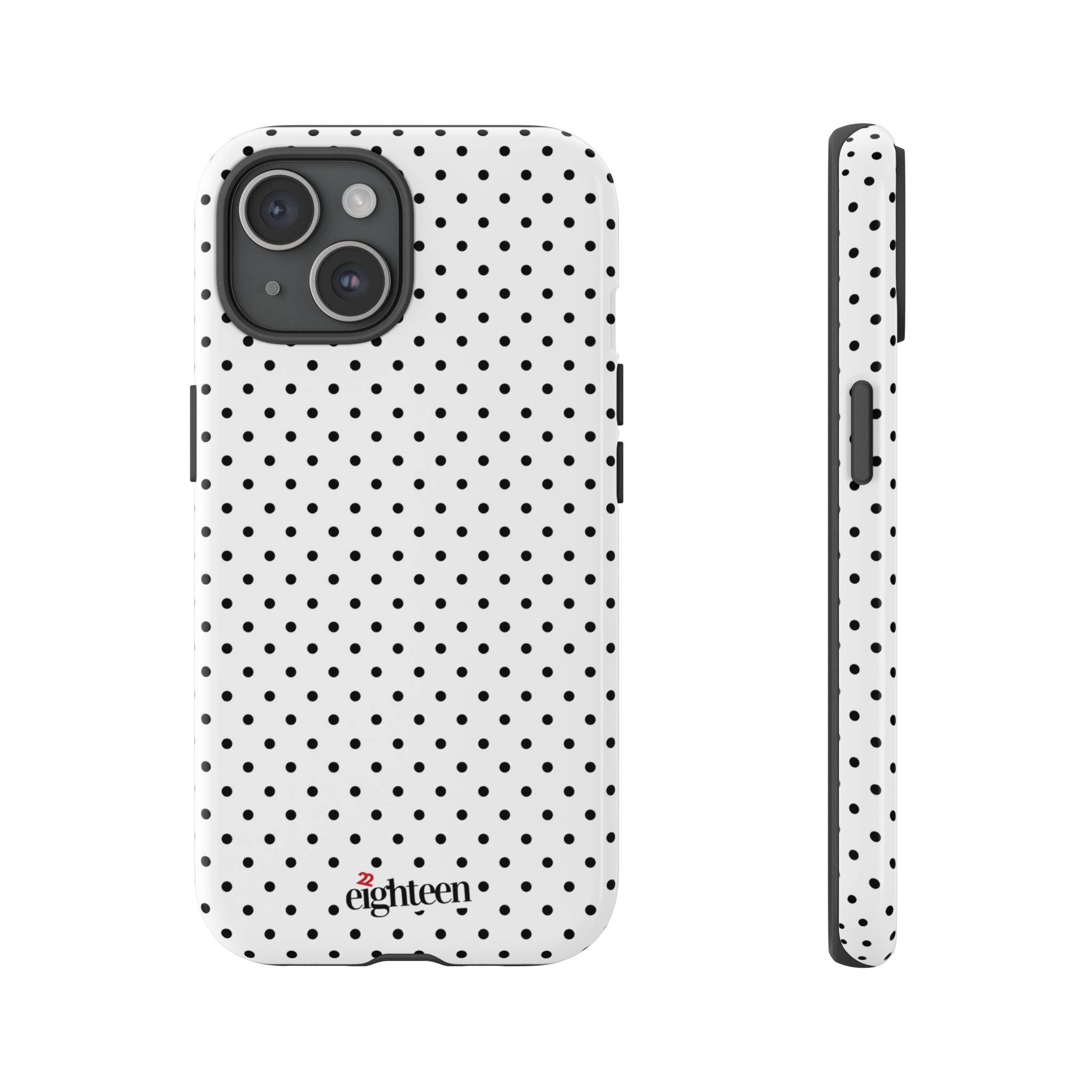 White Dotty Tough Phone Case
