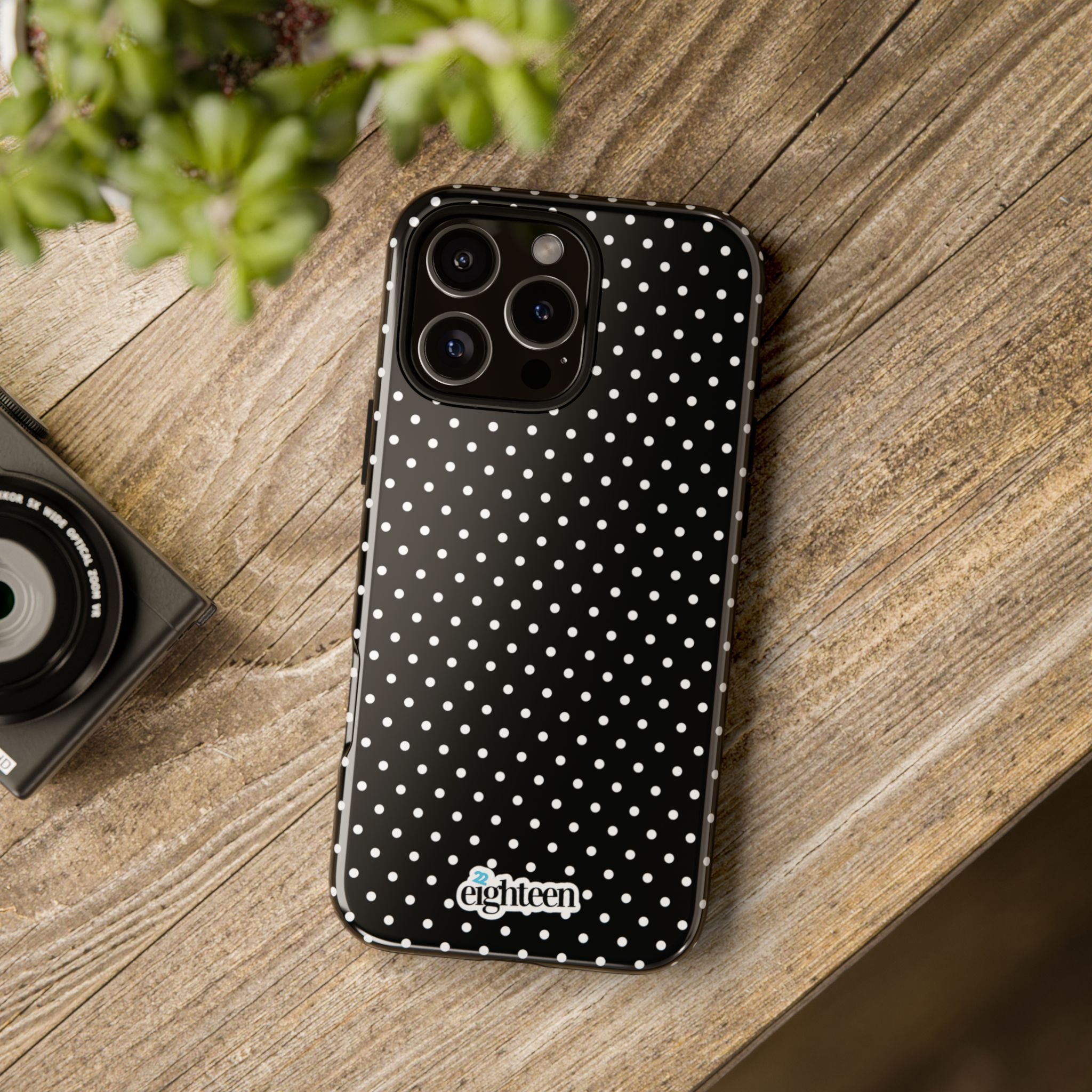 Black Dotty Tough Phone Case