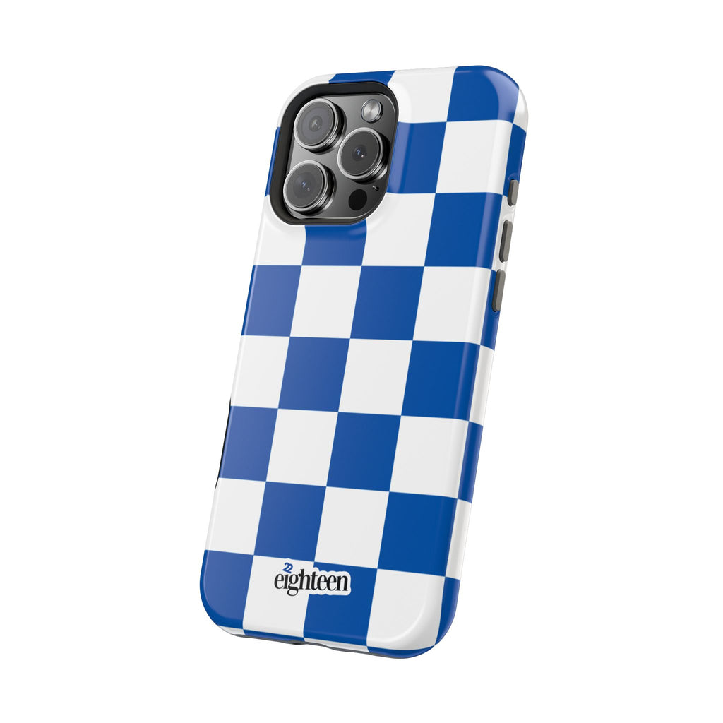 Royal Blue & White Check, Please! MagSafe Phone Case