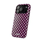 Maroon & White Dot Theory MagSafe Phone Case