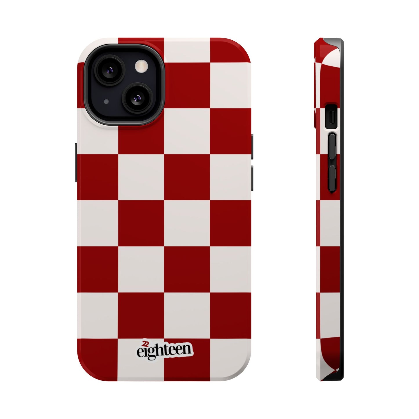 Crimson & Cream Sorority Checkered MagSafe Tough Case