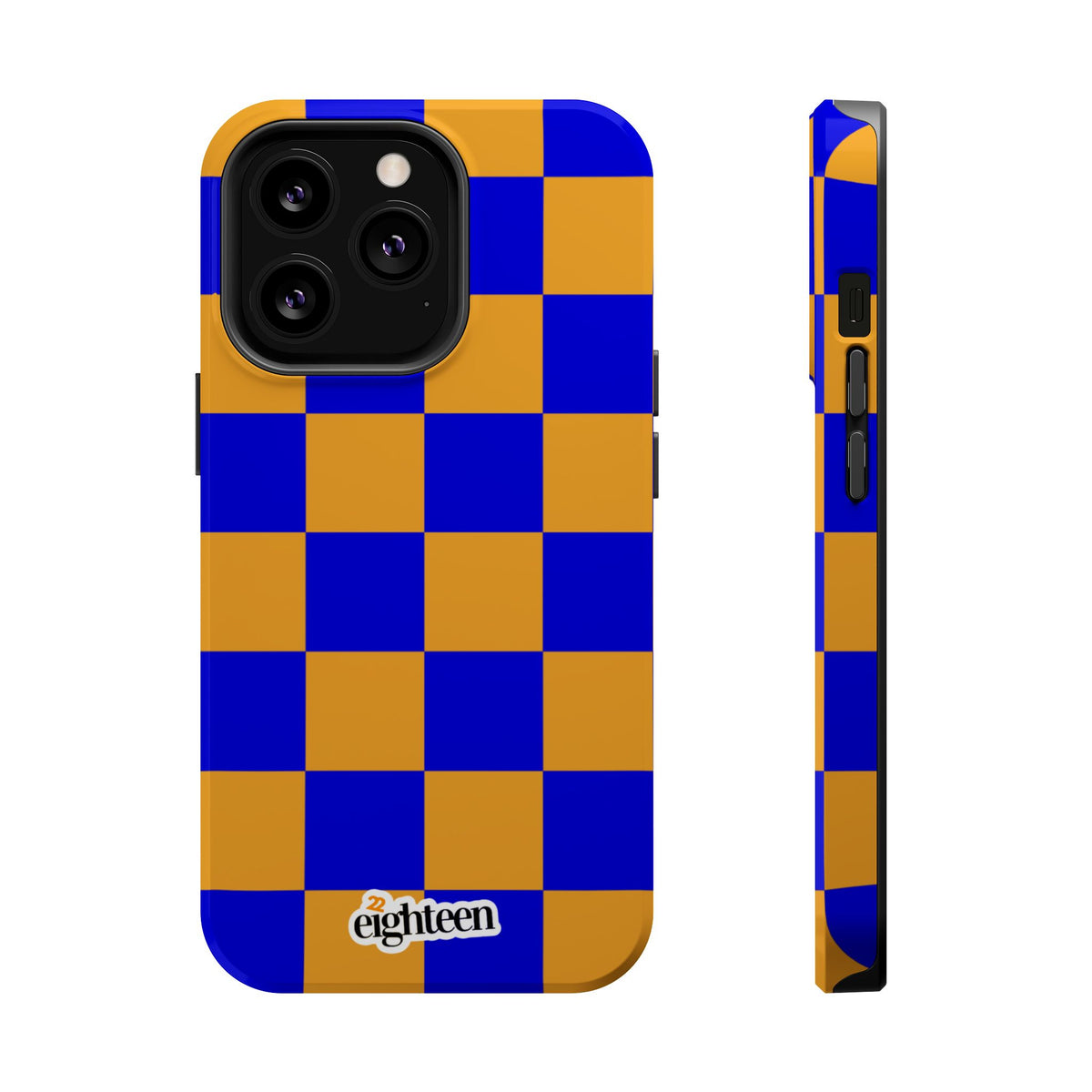 Royal Blue & Gold Check, Please! MagSafe Phone Case