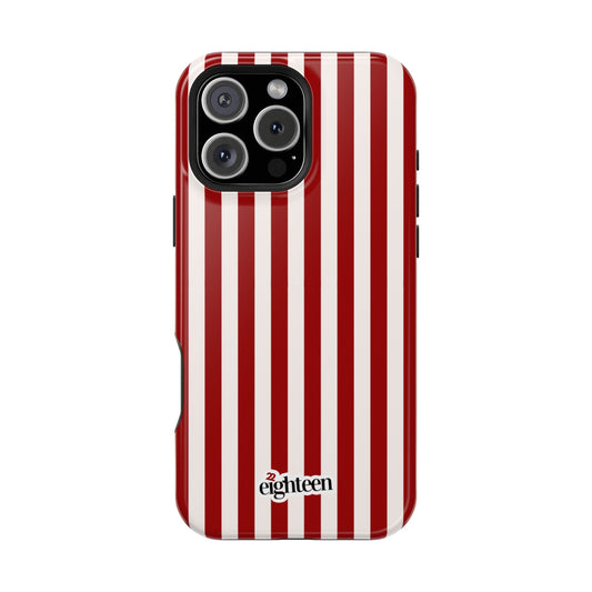 Crimson & Cream Sorority Stripe MagSafe Tough Case