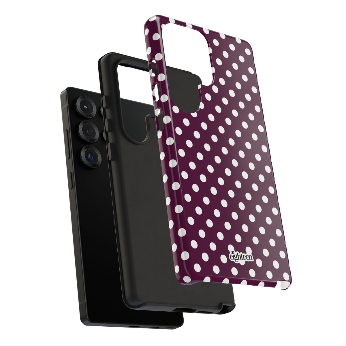 Maroon & White Dot Theory Phone Case