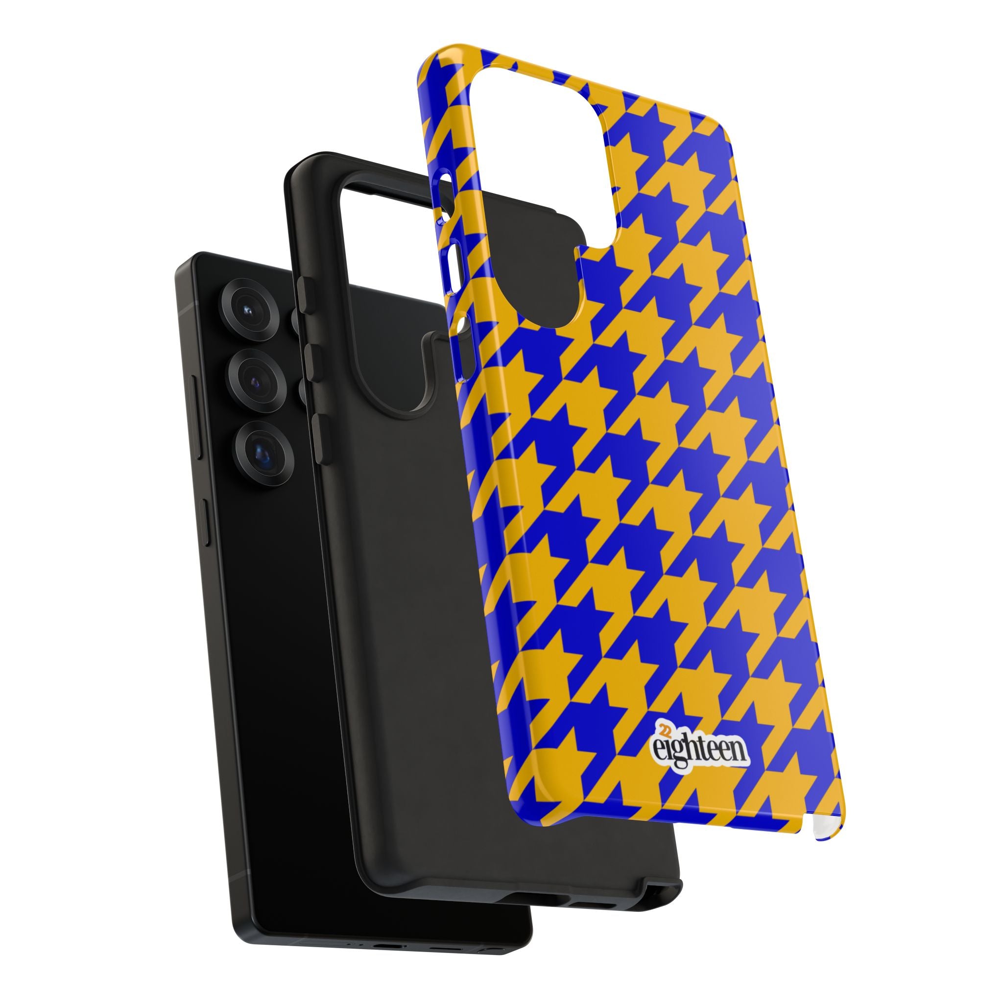Royal Blue & Gold Staccato Tough Phone Case