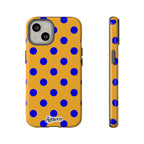 Royal Blue & Gold Polka Dot Tough Phone Case
