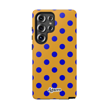 Royal Blue & Gold Polka Dot Tough Phone Case