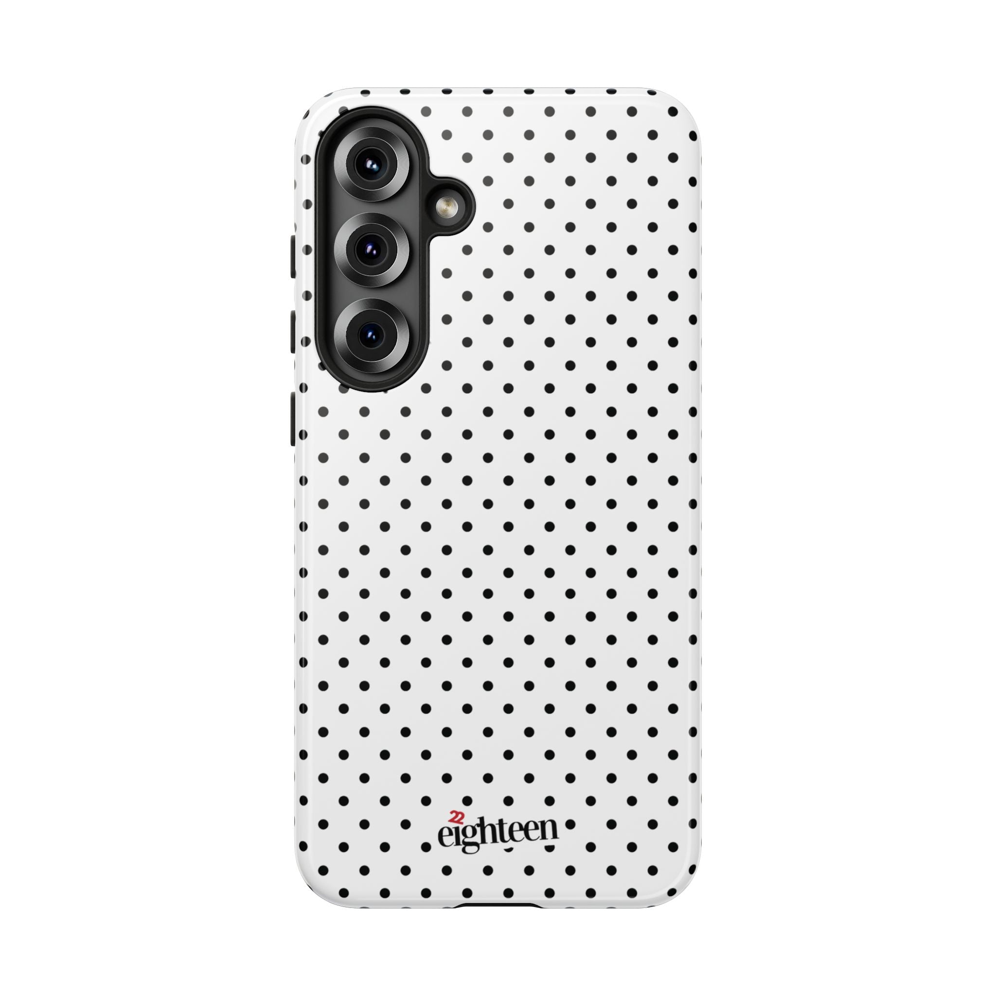 White Dotty Tough Phone Case