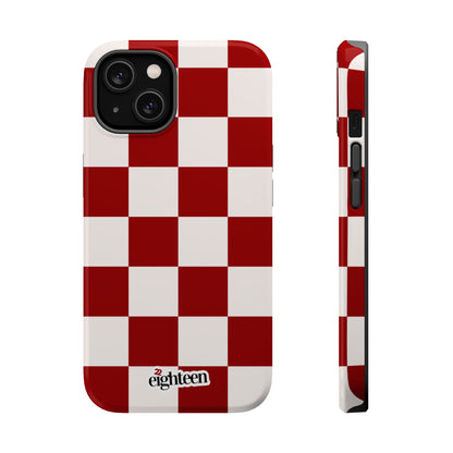Crimson & Cream Sorority Checkered MagSafe Tough Case
