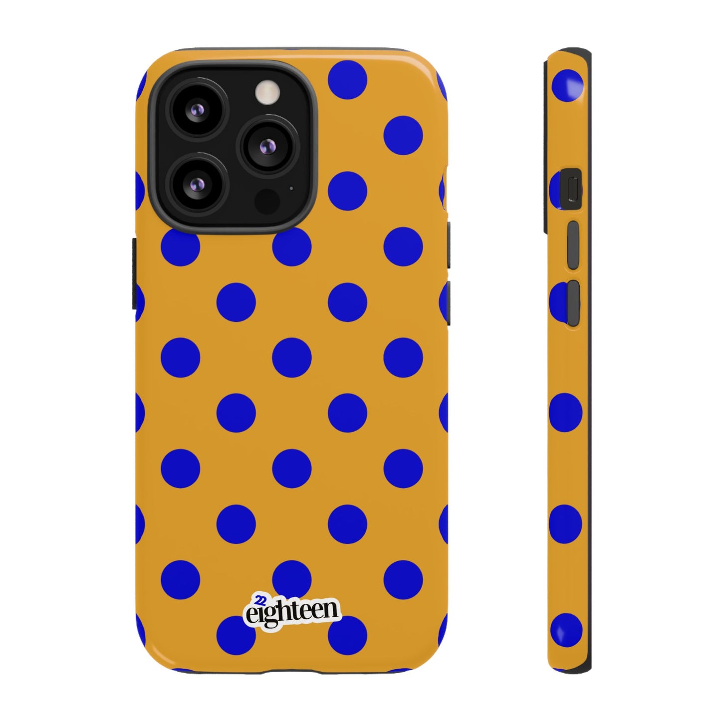 Royal Blue & Gold Polka Dot Tough Phone Case