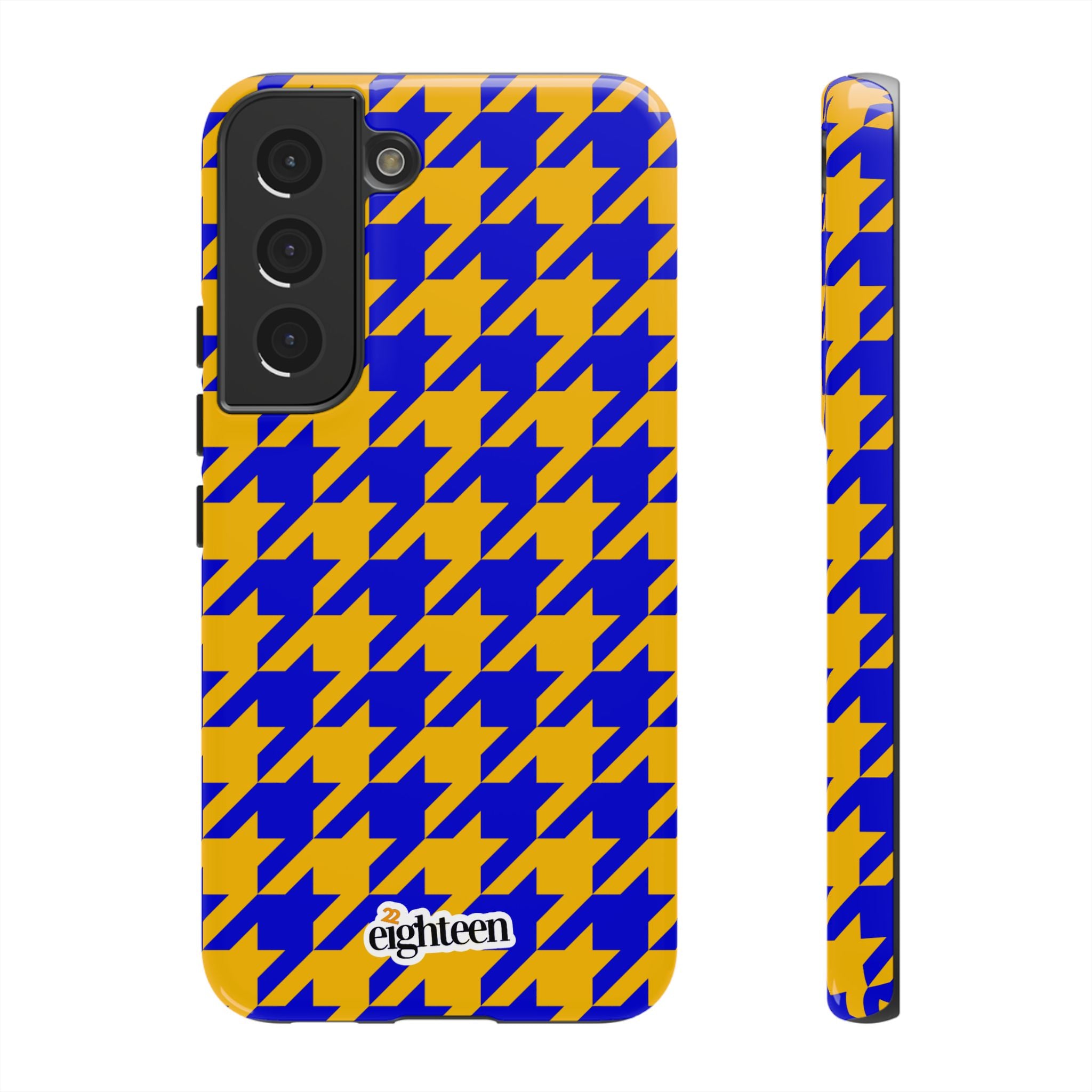 Royal Blue & Gold Staccato Tough Phone Case